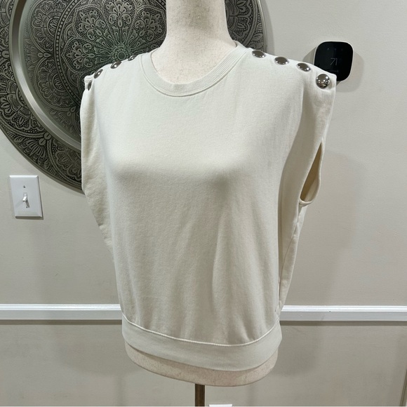 Clare V. le vest in cream with studs - Size XS - Picture 4 of 11